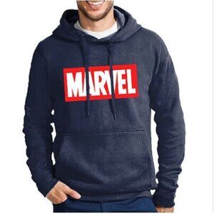 Marvel Spider-Man Navy Hoodie Sweatshirt L Mens Cotton Polyester